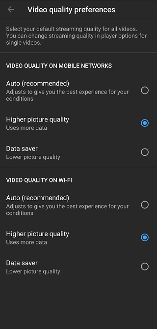 YouTube tweaks video quality setting on its mobile app