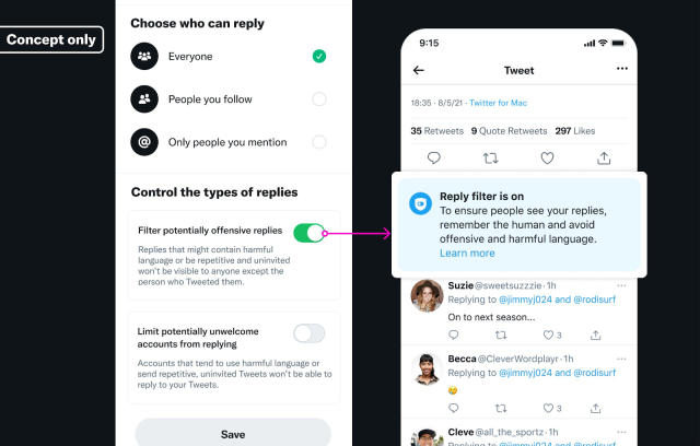 Twitter is exploring two new features Filter and Limit