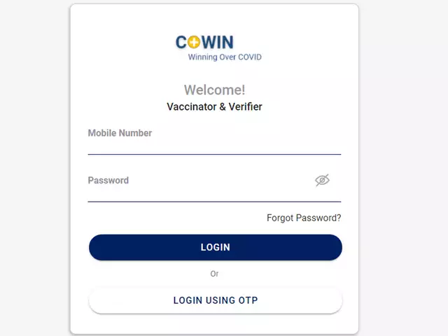 App.Cowin.Gov.In.Login/vaccinator