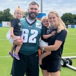 Jason Kelce's Pregnant Wife Kylie Featured in Full-Page Ad Wishing Her Luck Ahead of Super Bowl