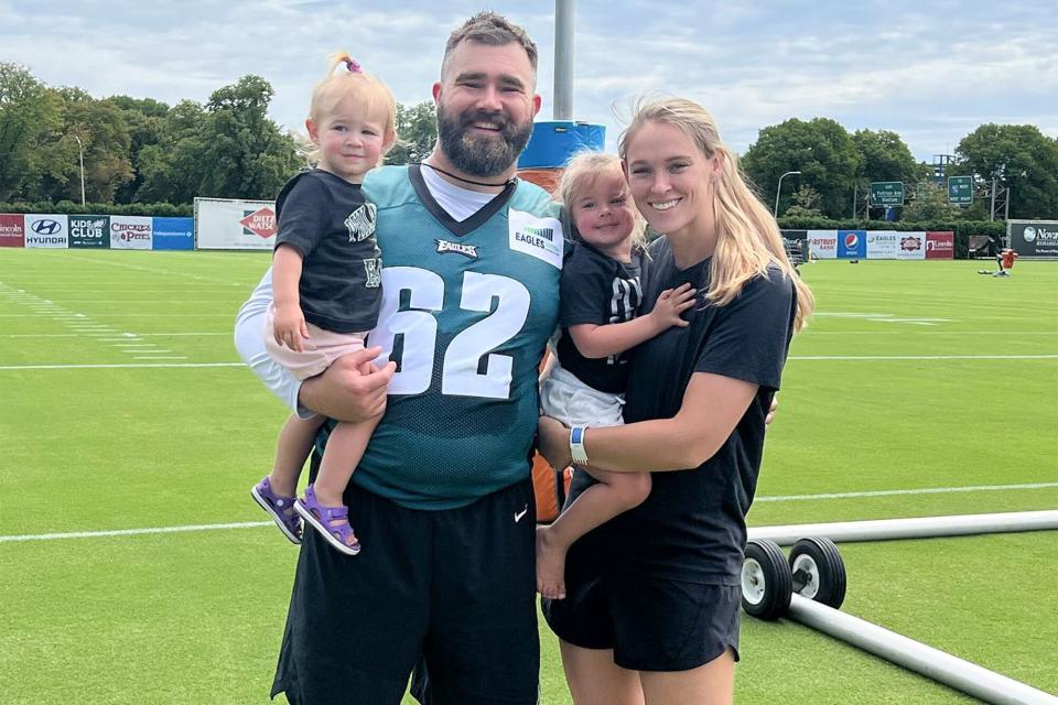 Jason Kelce's Pregnant Wife Kylie Featured in Full-Page Ad Wishing Her Luck Ahead of Super Bowl