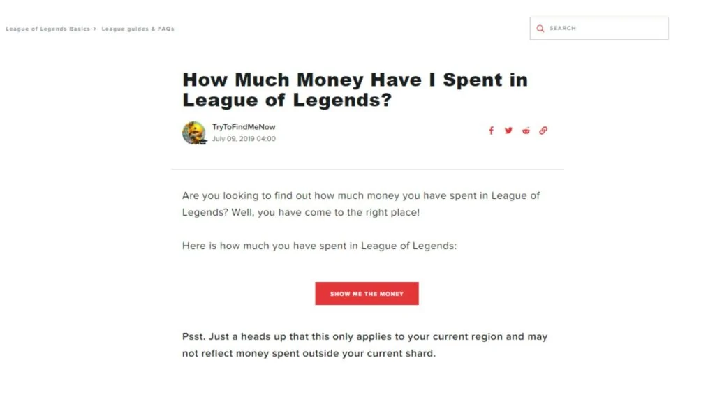 how much have i spent on league